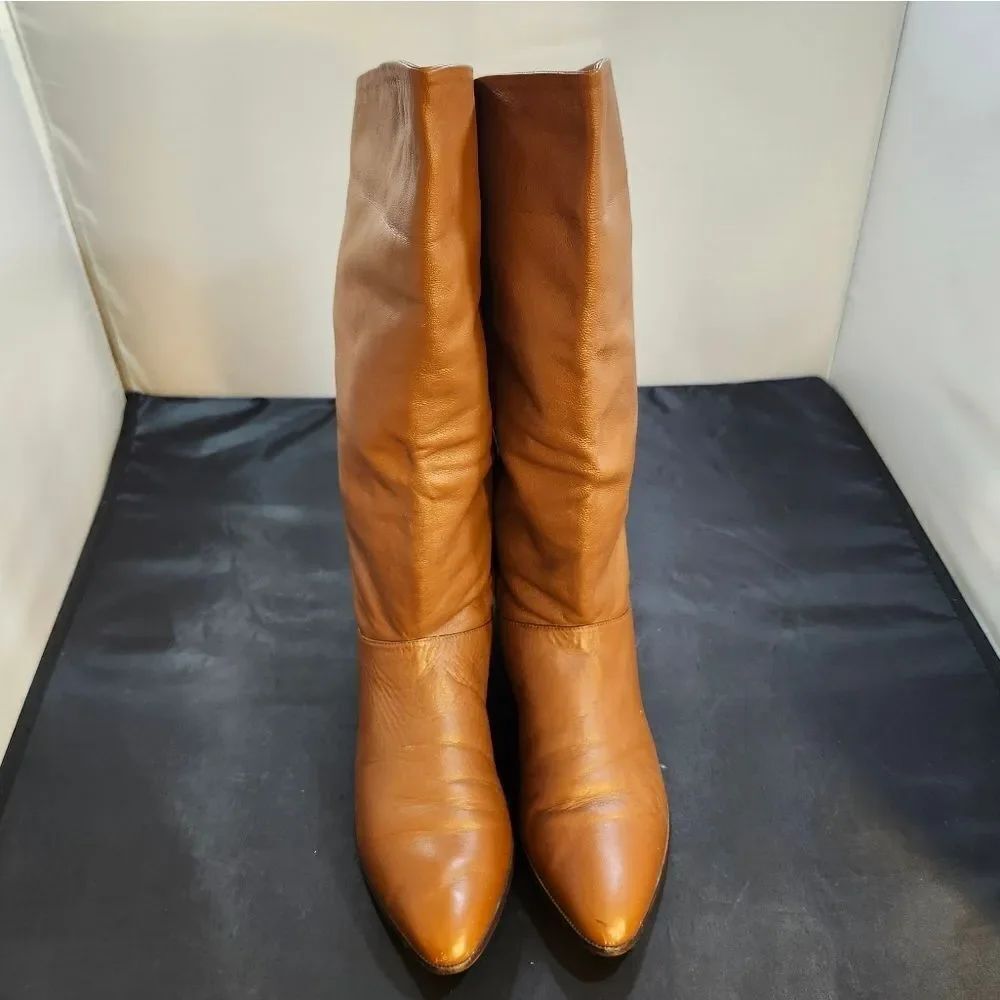 BANDITS POINTED TOE LEATHER VINTAGE FOLD OVER MID CALF BOOT